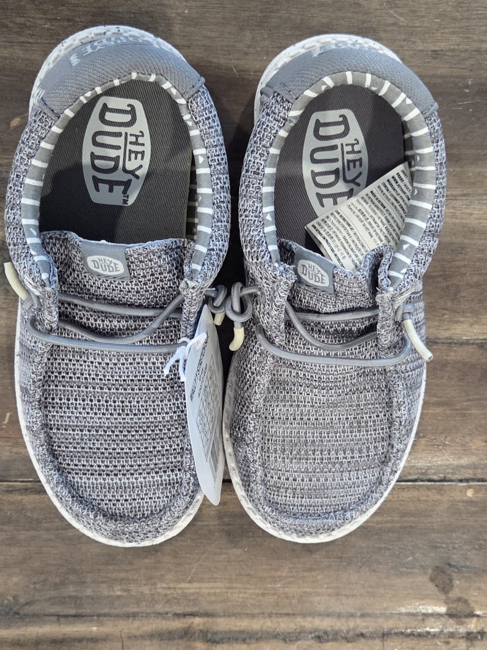 Hey Dude Gray Knit Slip-On Sneakers with Elastic Toggle